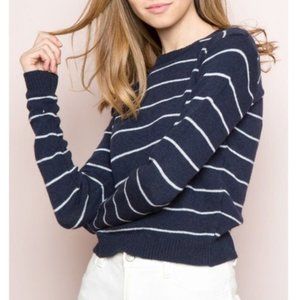 Cropped Navy/White Brandy Melville Sweater